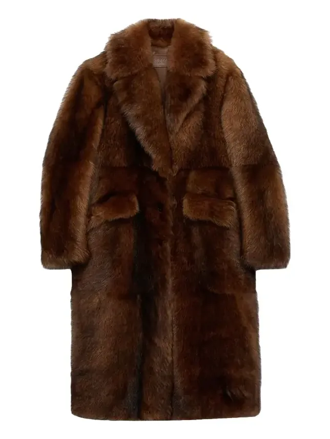 Single-Breasted Lamb Shearling Long Coat Single-Breasted Lamb Shearling Long Coat