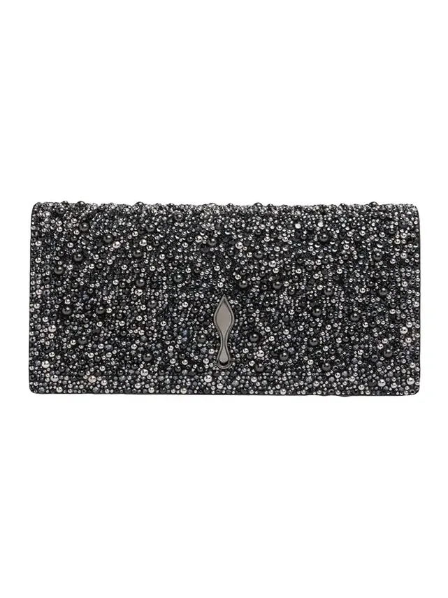 Bettina Bead-Encrusted Leather Clutch Bag
