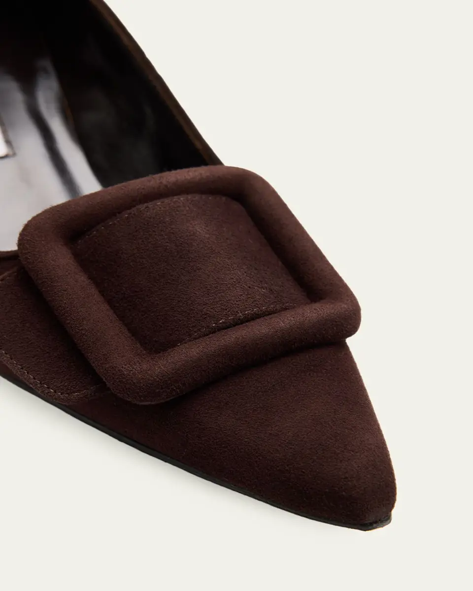Manolo Blahnik Maysale Suede Buckle Pumps | Thumbnail 5