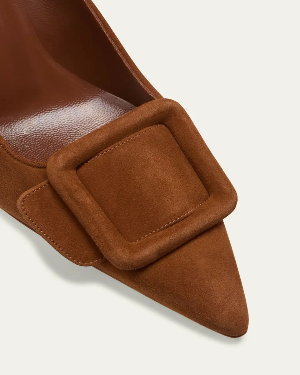 Manolo Blahnik Maysale Suede Buckle Pumps | Thumbnail 9