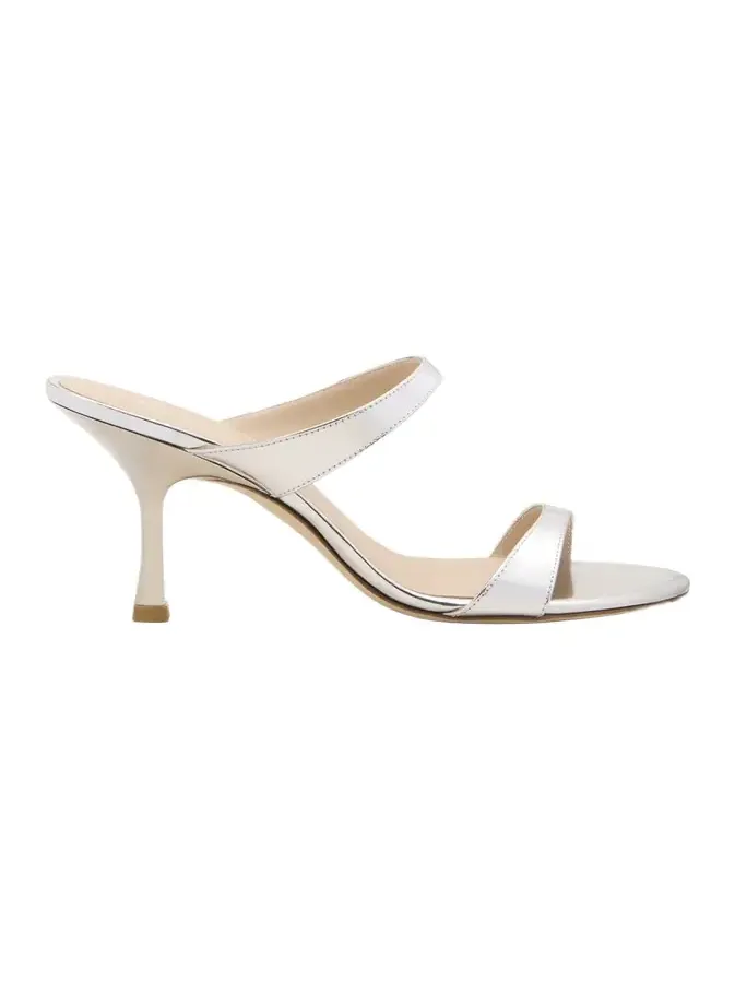 Nudist Metallic Leather Slide Sandals