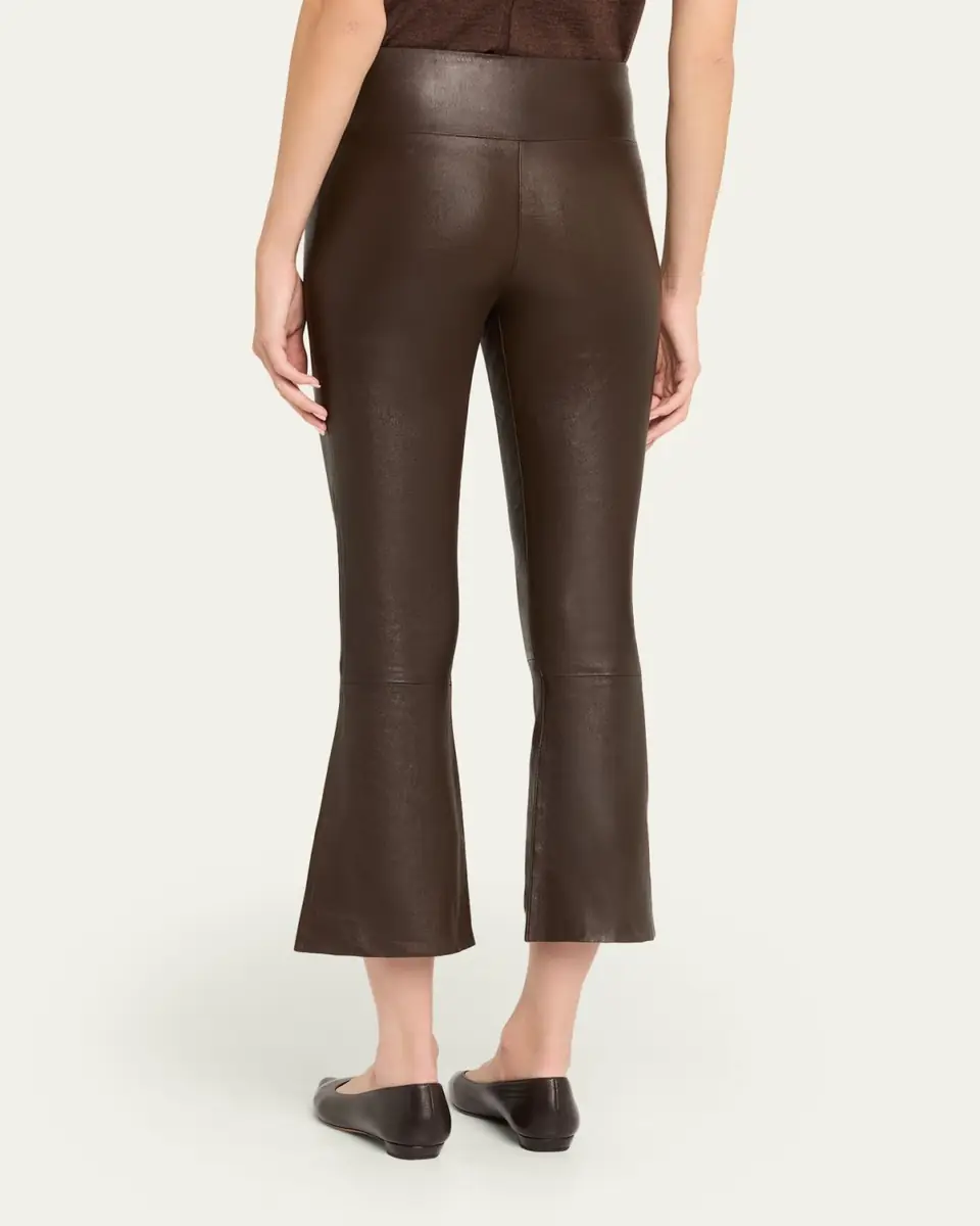 SPRWMN High-Waist Flare-Leg Cropped Leather Leggings | Thumbnail 8 SPRWMN High-Waist Flare-Leg Cropped Leather Leggings | Thumbnail 8