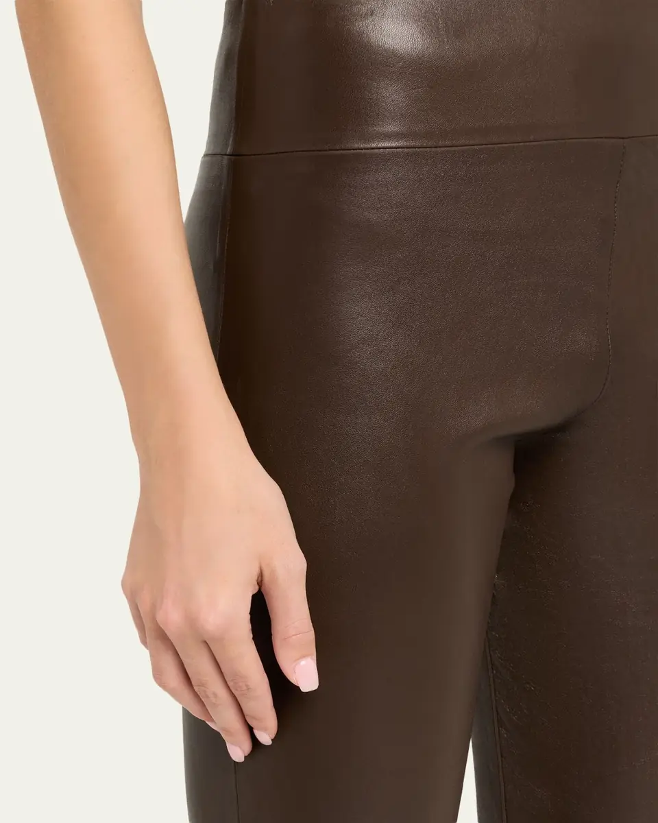 SPRWMN High-Waist Flare-Leg Cropped Leather Leggings | Thumbnail 10 SPRWMN High-Waist Flare-Leg Cropped Leather Leggings | Thumbnail 10