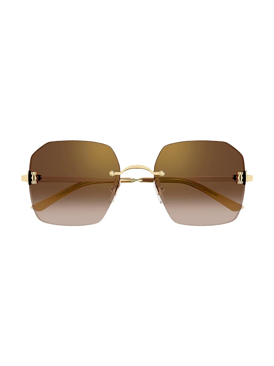 Cartier C de Rectangular Metal Sunglasses