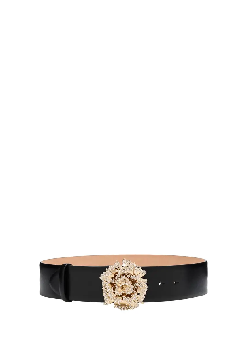 Alexander McQueen Crystal-Buckle Calf Leather Belt | Thumbnail 3 Alexander McQueen Crystal-Buckle Calf Leather Belt | Thumbnail 3