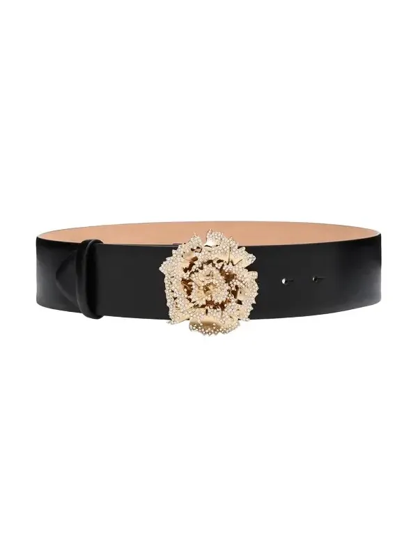 Crystal-Buckle Calf Leather Belt Crystal-Buckle Calf Leather Belt