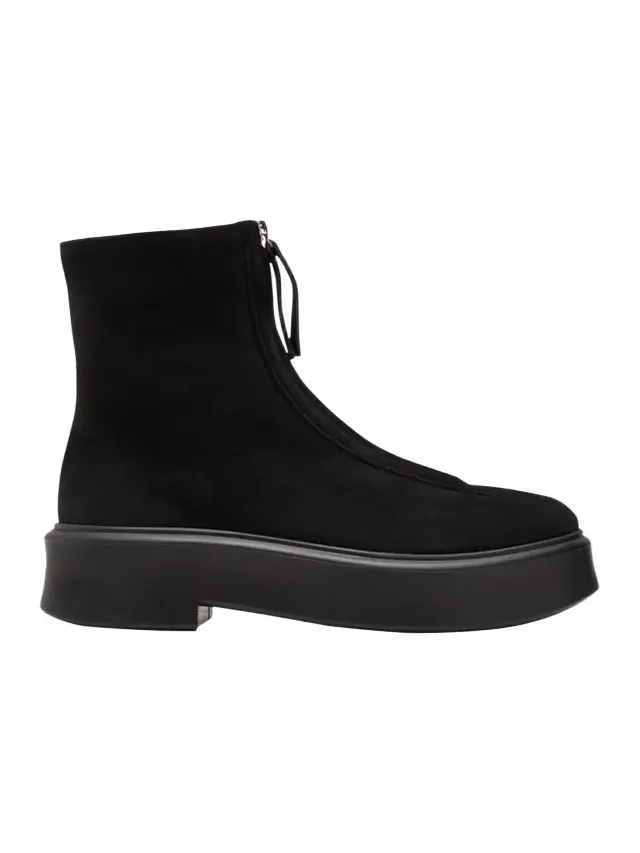 Suede Zip Moto Booties Suede Zip Moto Booties