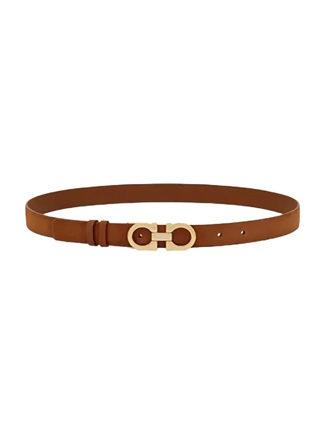 Donna Suede Double Gancini Belt Donna Suede Double Gancini Belt