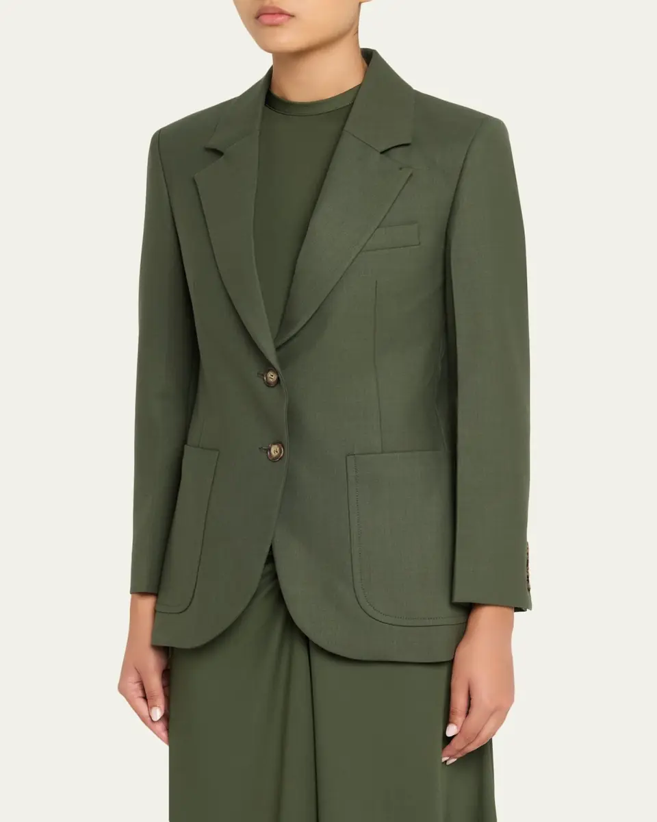 Victoria Beckham Patch Pocket Single-Breasted Jacket | Thumbnail 4 Victoria Beckham Patch Pocket Single-Breasted Jacket | Thumbnail 4