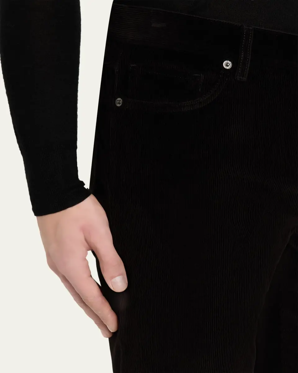 ZEGNA Men's Dark Gray Corduroy Straight-Leg Jeans | Thumbnail 5 ZEGNA Men's Dark Gray Corduroy Straight-Leg Jeans | Thumbnail 5