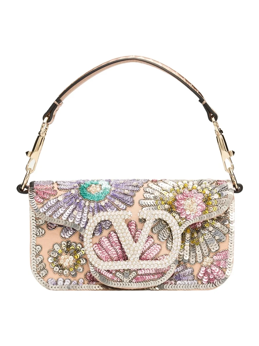 Small Crystal VLogo Sequin Burst Shoulder Bag Small Crystal VLogo Sequin Burst Shoulder Bag