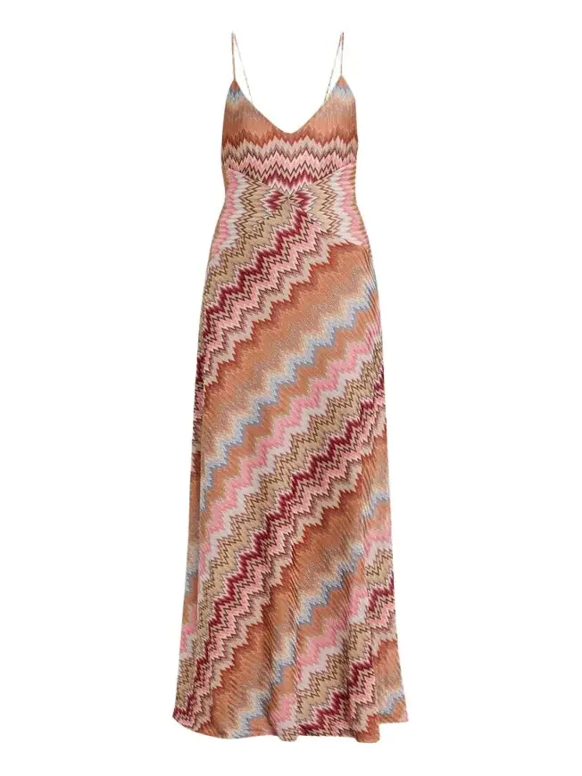 Missoni Multicolor Snake Chevron Sleeveless Gown