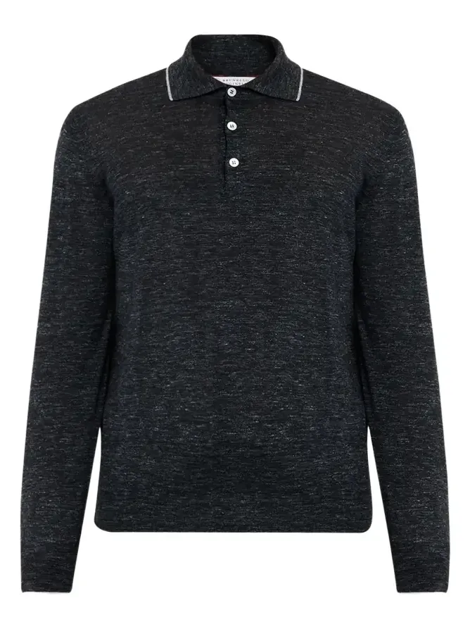 Men's Cashmere Tipped-Collar Polo Sweater Men's Cashmere Tipped-Collar Polo Sweater