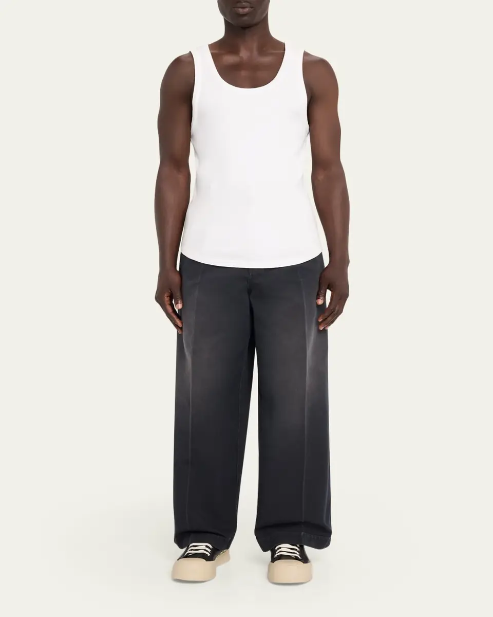 Marni Men's Faded Denim Wide-Leg Pants | Thumbnail 2