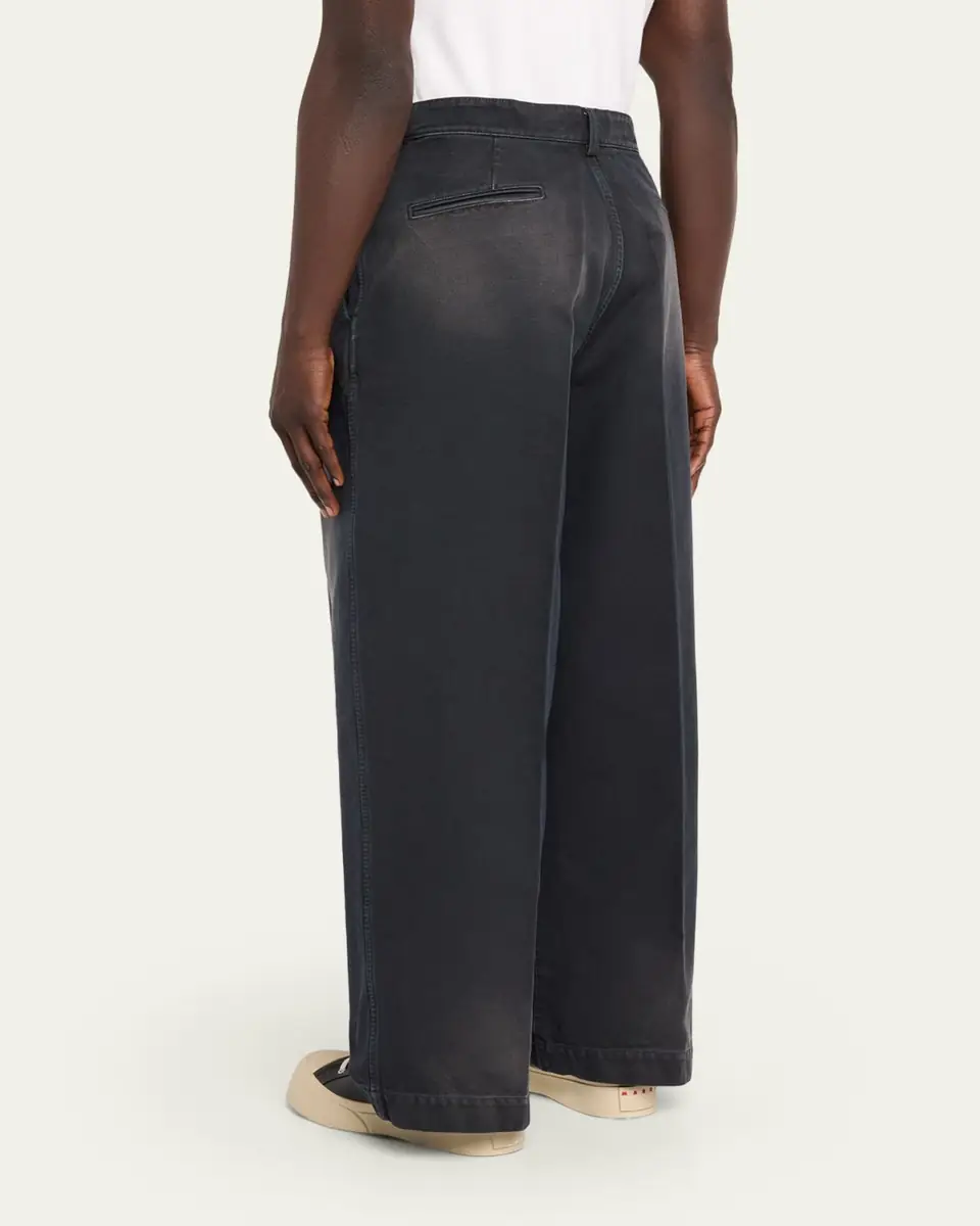 Marni Men's Faded Denim Wide-Leg Pants | Thumbnail 3