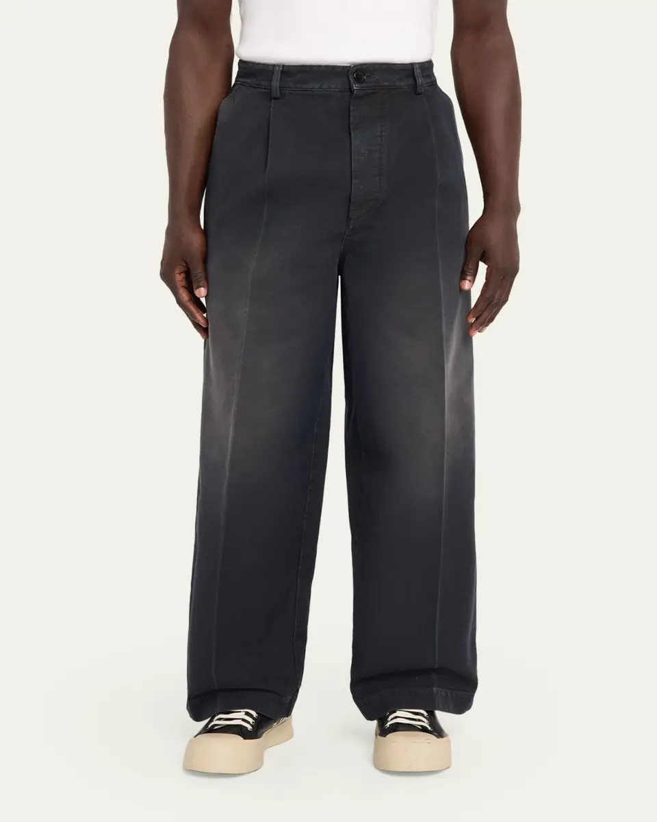 Marni Men's Faded Denim Wide-Leg Pants | Thumbnail 4