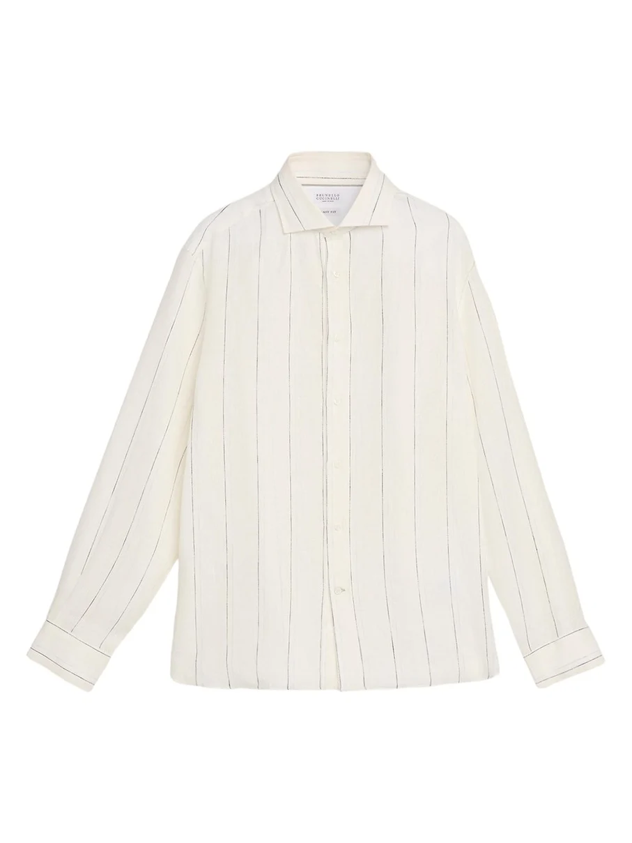 Men's Cotton Wide Stripe Button-Down Shirt Men's Cotton Wide Stripe Button-Down Shirt