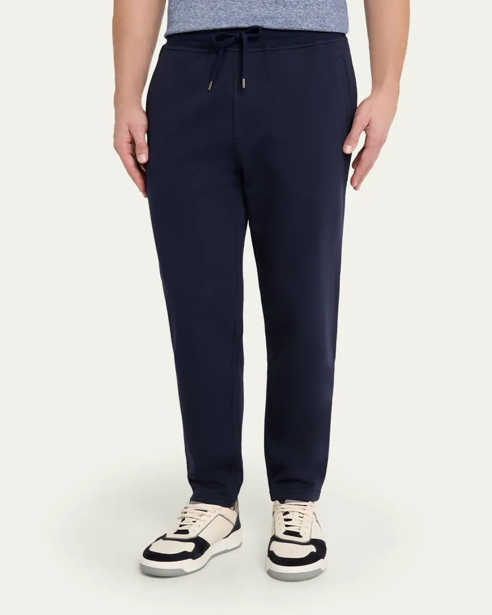 Brunello Cucinelli Men's Cotton Tapered Drawstring Trousers | Thumbnail 4 Brunello Cucinelli Men's Cotton Tapered Drawstring Trousers | Thumbnail 4