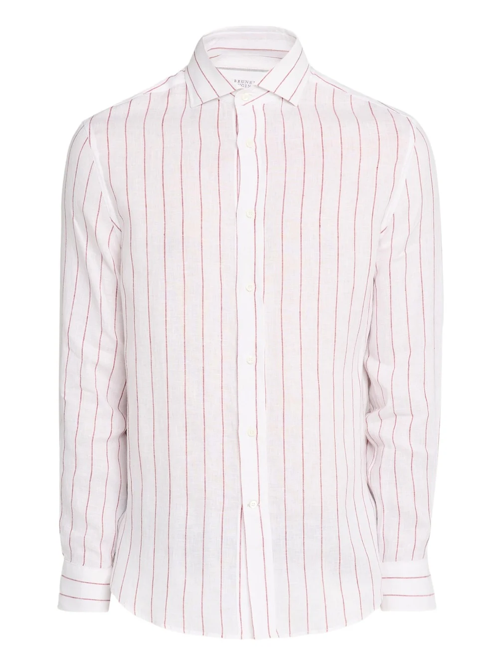 Men's Linen Pinstripe Spread Collar Button-Down Shirt Men's Linen Pinstripe Spread Collar Button-Down Shirt