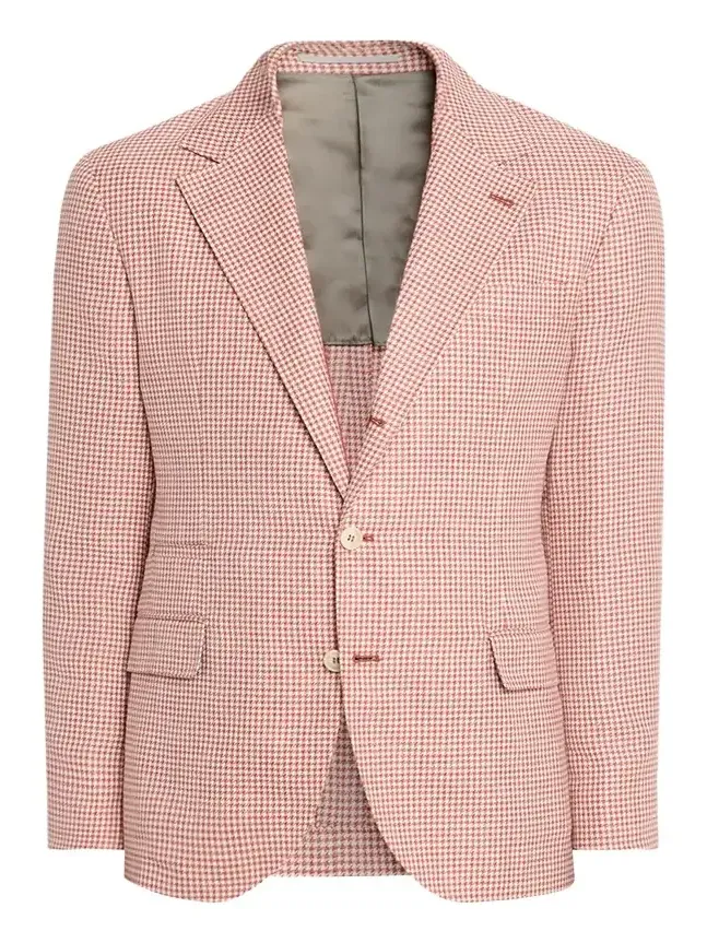 Brunello Cucinelli Men's Wool, Silk and Linen Houndstooth Sport Coat