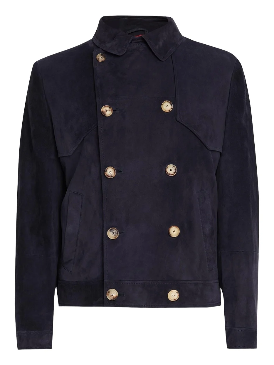 Men's Double-Breasted Leather Jacket