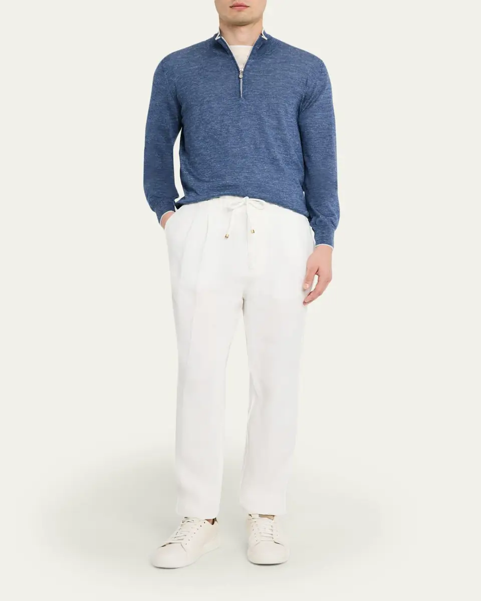 Brunello Cucinelli Men's Cashmere Knit Quarter-Zip Sweater | Thumbnail 2 Brunello Cucinelli Men's Cashmere Knit Quarter-Zip Sweater | Thumbnail 2
