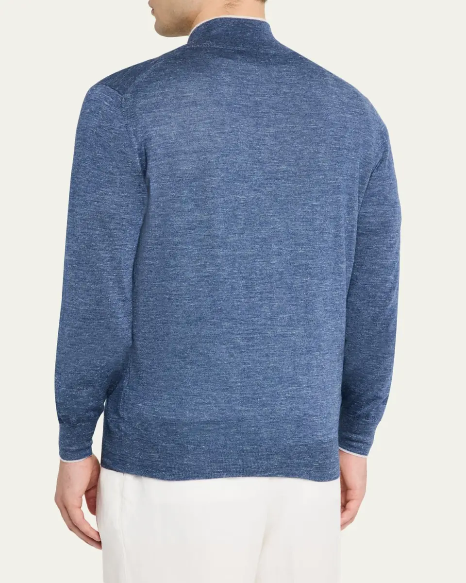 Brunello Cucinelli Men's Cashmere Knit Quarter-Zip Sweater | Thumbnail 3 Brunello Cucinelli Men's Cashmere Knit Quarter-Zip Sweater | Thumbnail 3