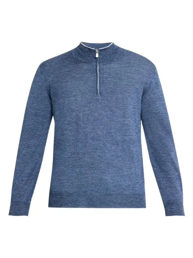 Men's Cashmere Knit Quarter-Zip Sweater