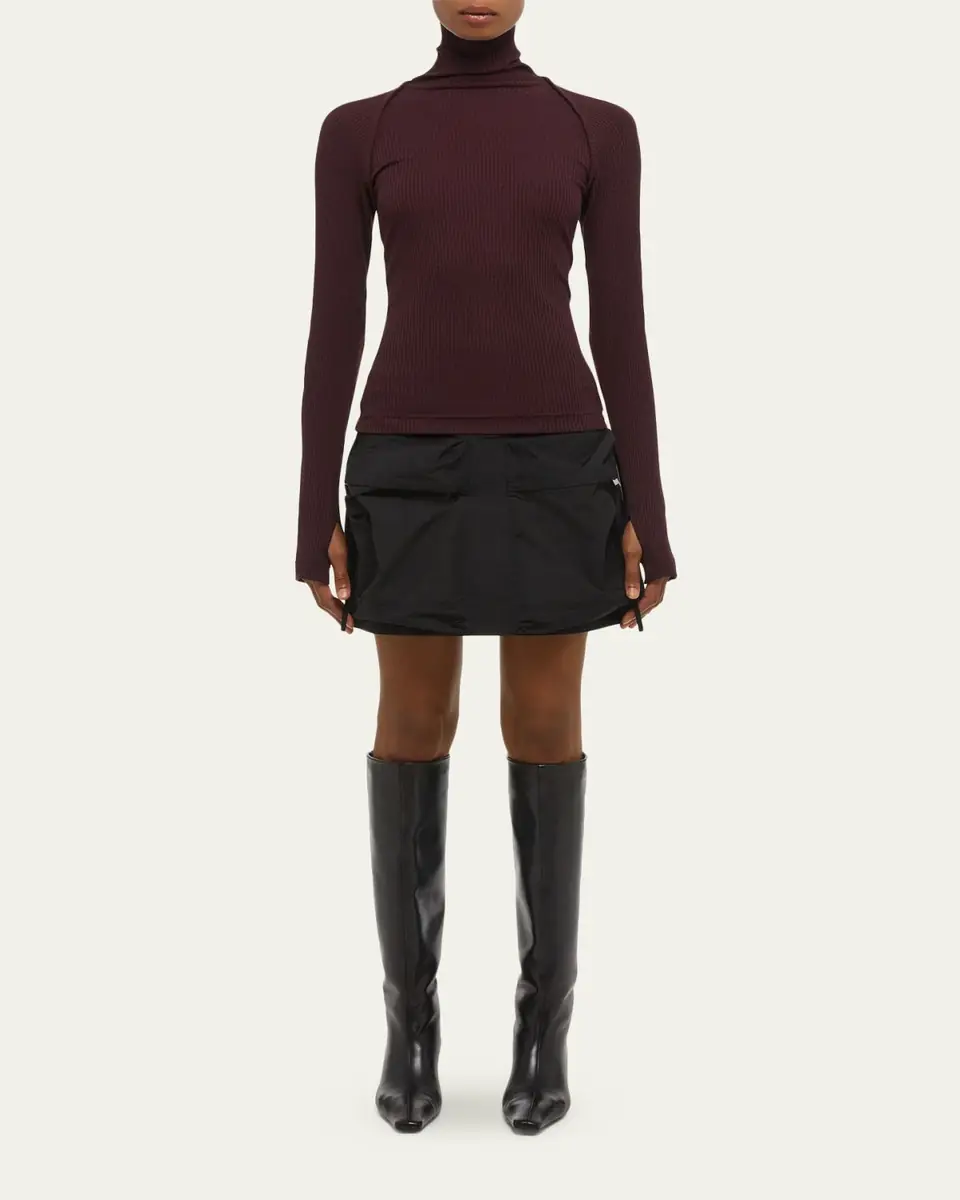 Helmut Lang Rib-Knit Shrug Turtleneck | Thumbnail 2 Helmut Lang Rib-Knit Shrug Turtleneck | Thumbnail 2