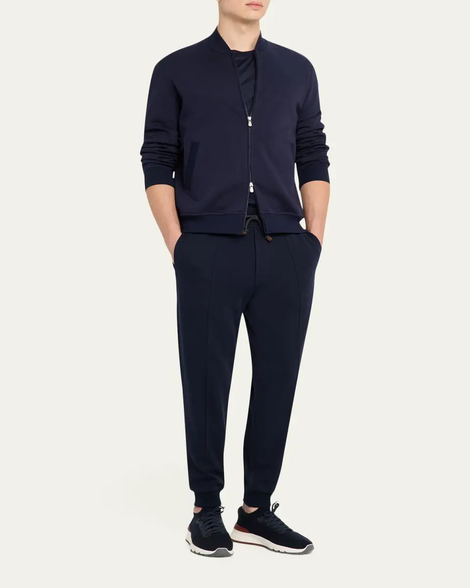 Brunello Cucinelli Men's Cotton Full-Zip Cardigan Sweatshirt | Thumbnail 2