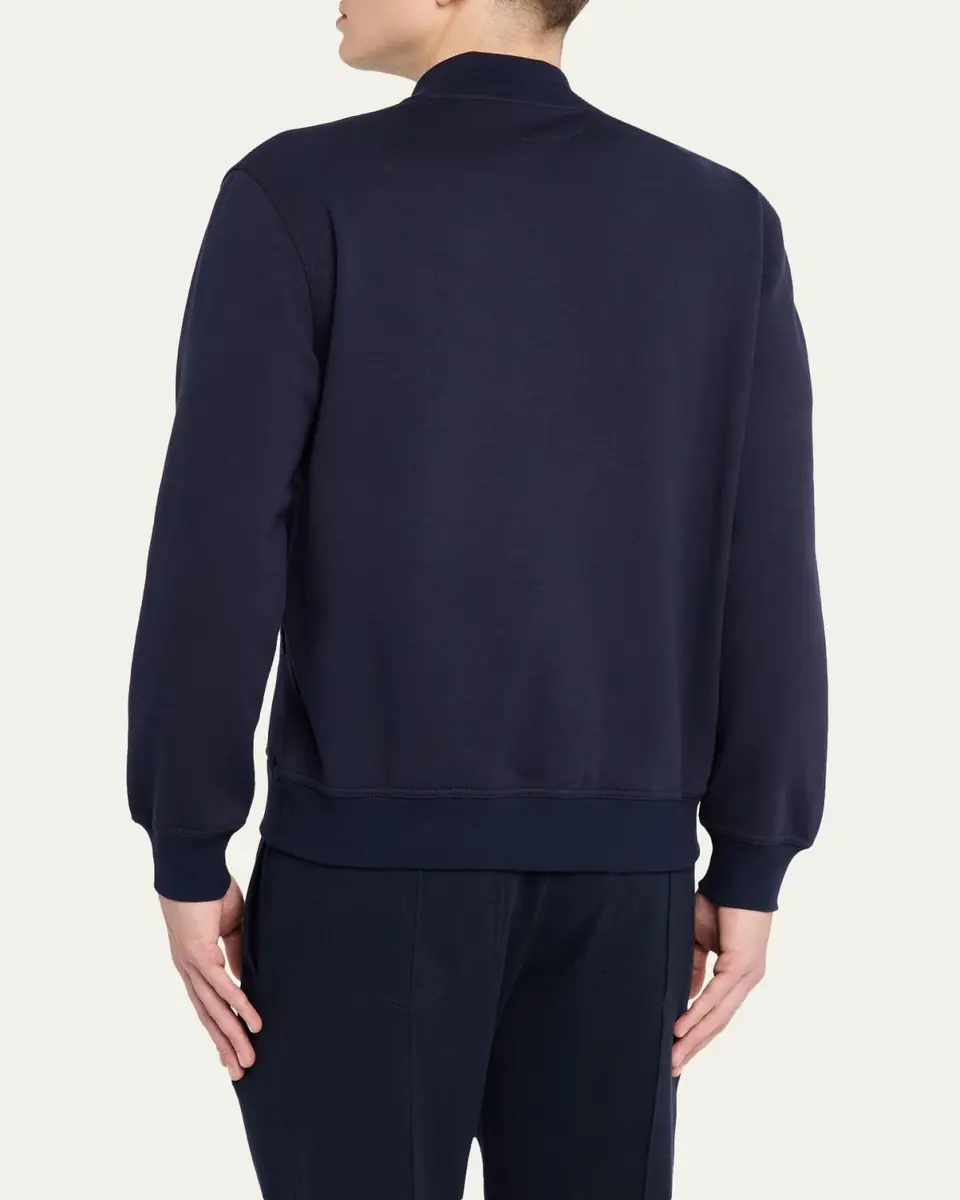 Brunello Cucinelli Men's Cotton Full-Zip Cardigan Sweatshirt | Thumbnail 3