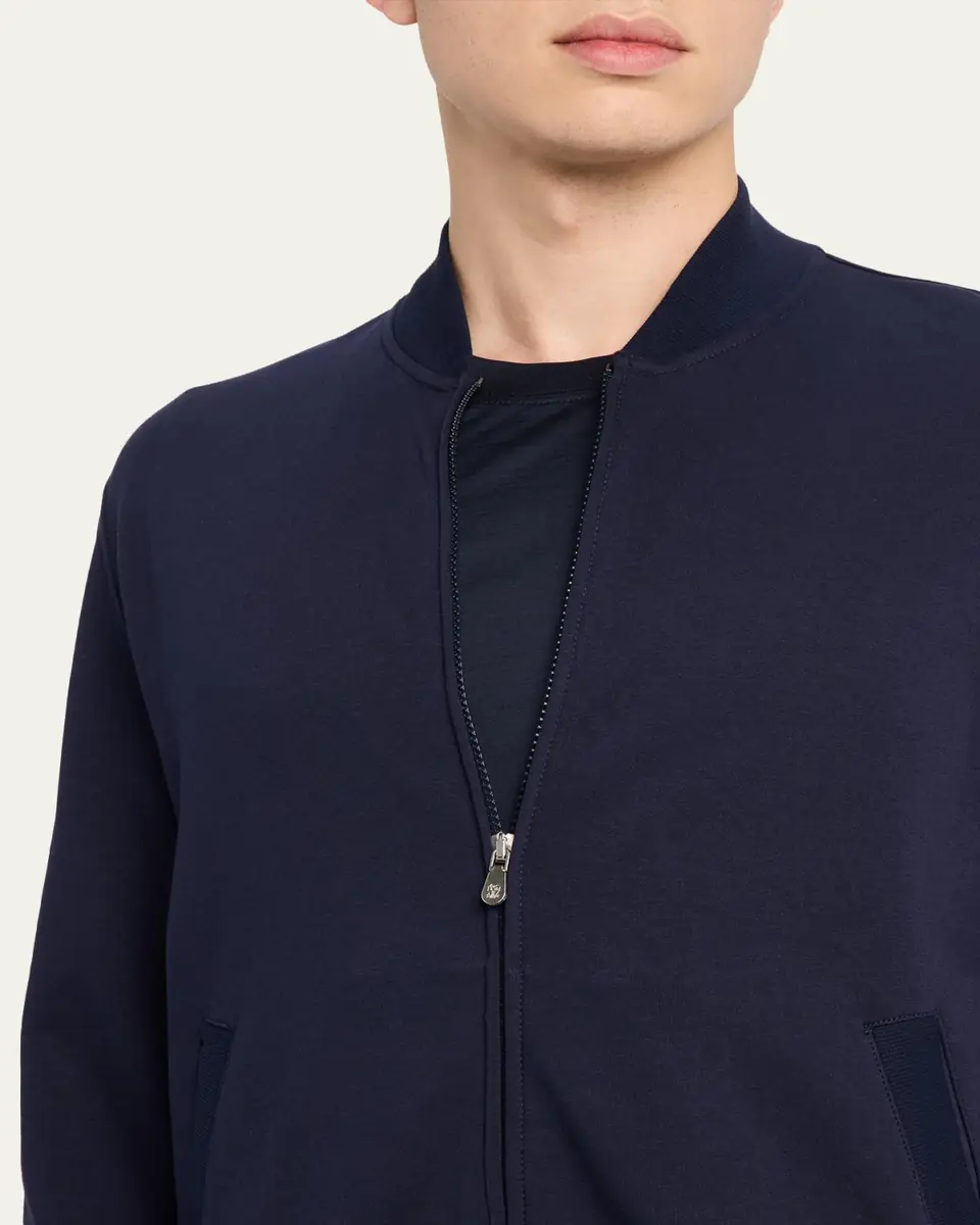 Brunello Cucinelli Men's Cotton Full-Zip Cardigan Sweatshirt | Thumbnail 5
