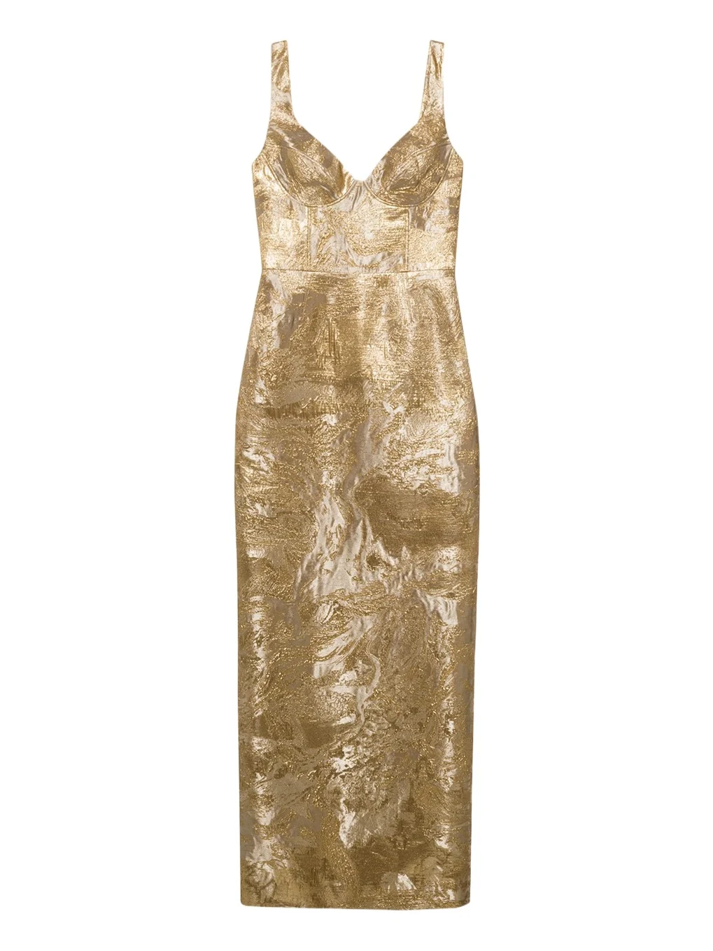 Viella Sleeveless Metallic Jacquard Column Gown Viella Sleeveless Metallic Jacquard Column Gown