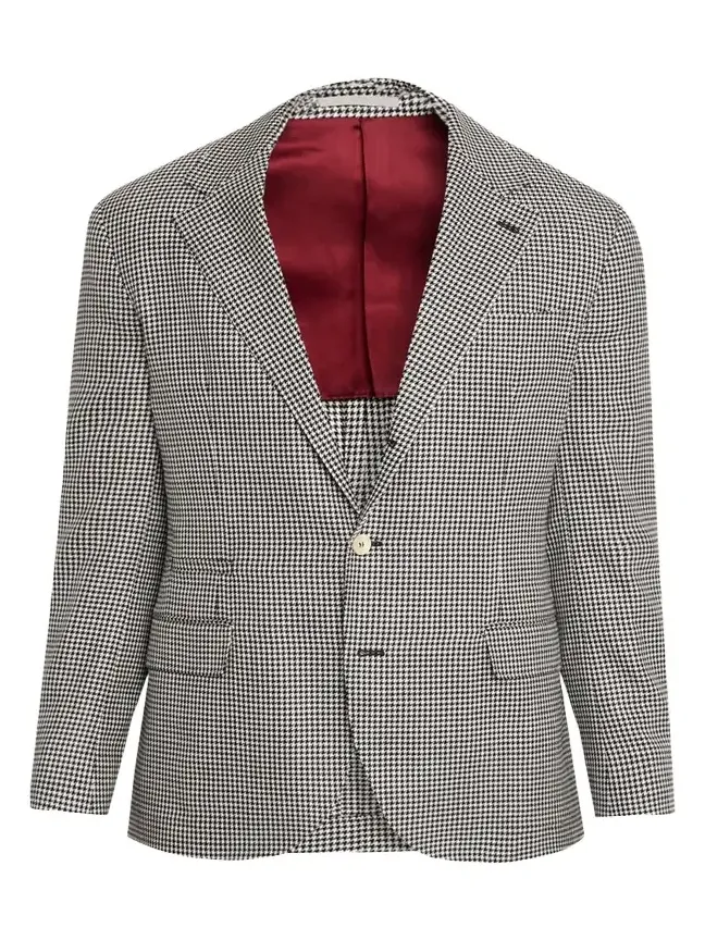 Men's Wool, Silk and Linen Houndstooth Sport Coat Men's Wool, Silk and Linen Houndstooth Sport Coat