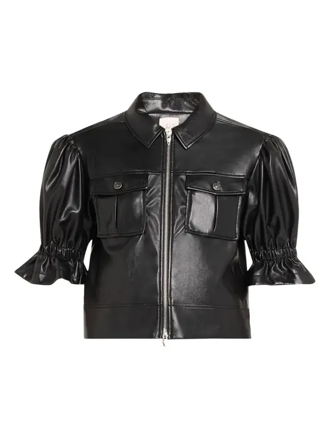 Holly Cropped Vegan Leather Jacket Holly Cropped Vegan Leather Jacket