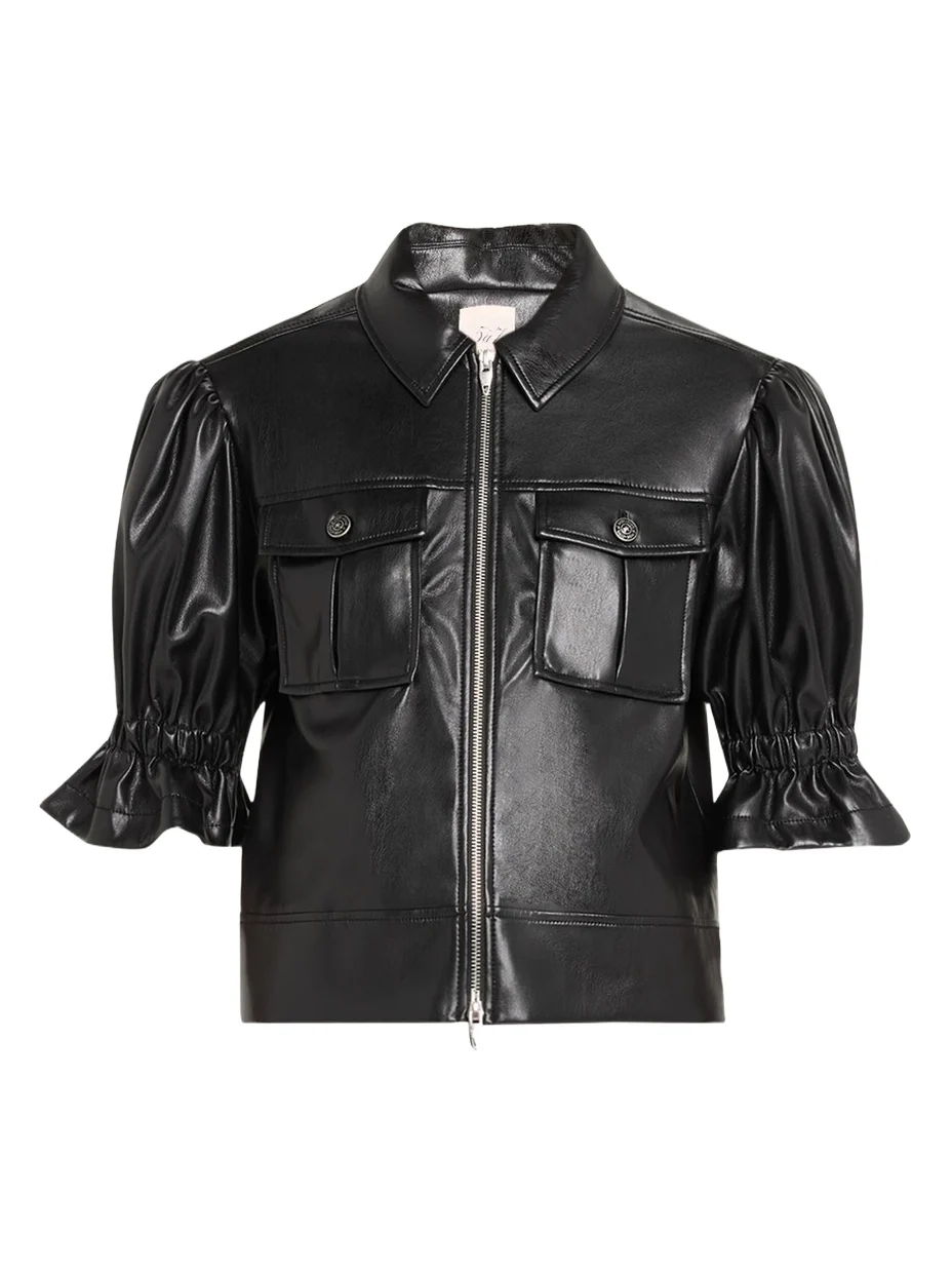 Holly Cropped Vegan Leather Jacket Holly Cropped Vegan Leather Jacket