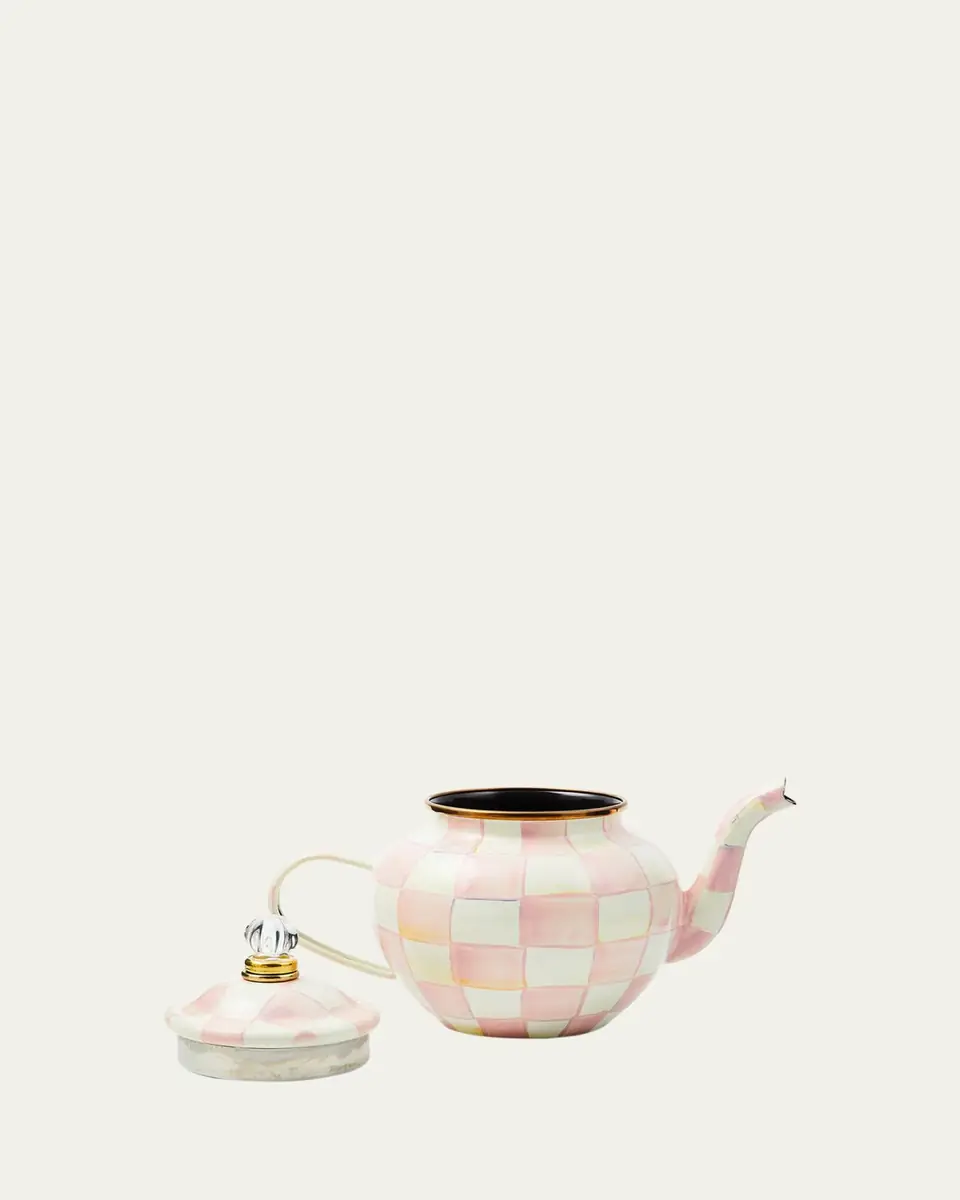 MacKenzie-Childs Rosy Check Enamel Teapot, 4 Cup | Thumbnail 2