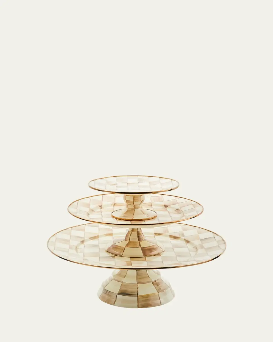 MacKenzie-Childs Mocha Check Mini Pedestal Platter | Thumbnail 2 MacKenzie-Childs Mocha Check Mini Pedestal Platter | Thumbnail 2