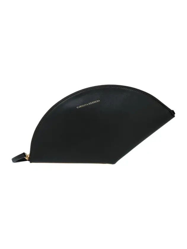 Consuelo Fan-Shaped Leather Clutch Bag Consuelo Fan-Shaped Leather Clutch Bag