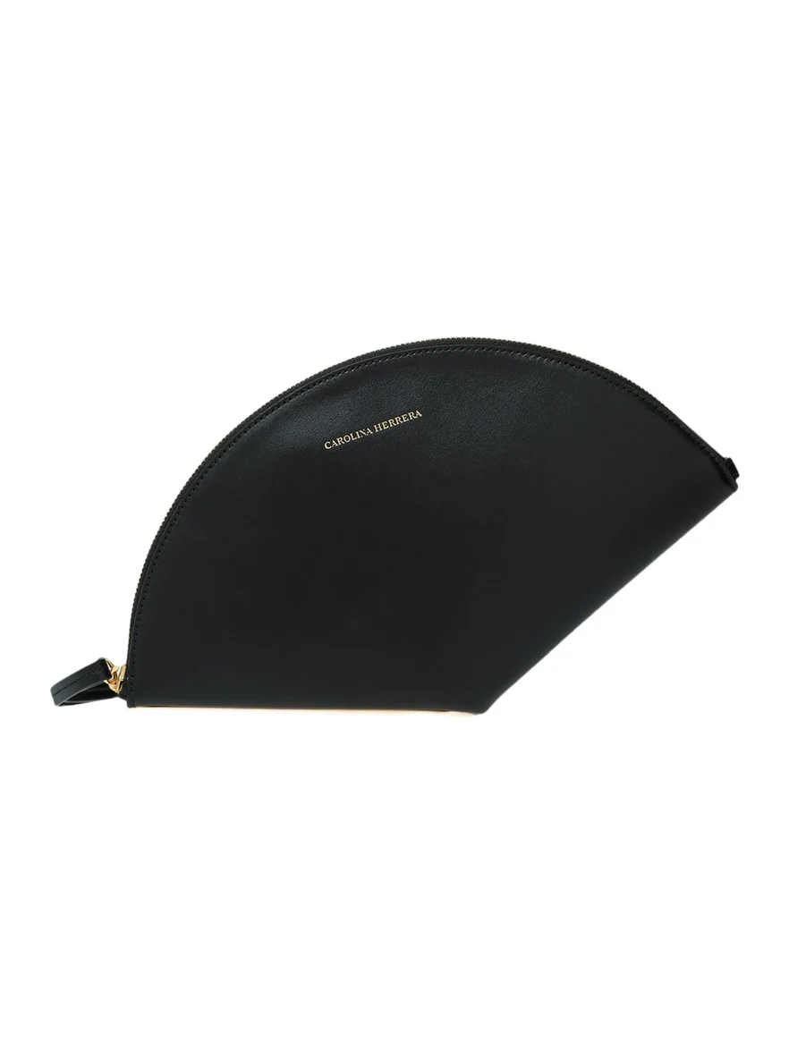 Consuelo Fan-Shaped Leather Clutch Bag Consuelo Fan-Shaped Leather Clutch Bag