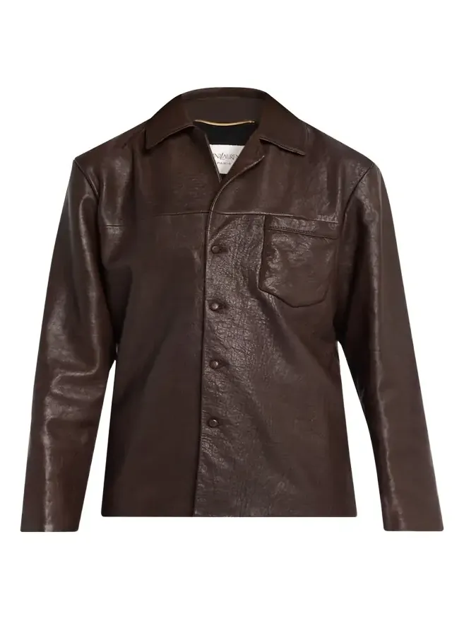 Saint Laurent Bubbled Lambskin Leather Jacket