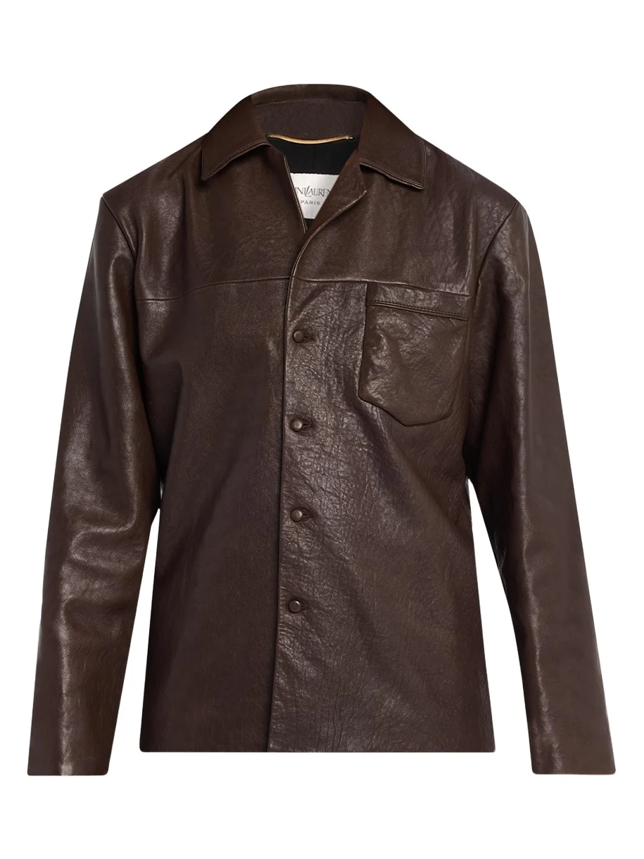Saint Laurent Bubbled Lambskin Leather Jacket