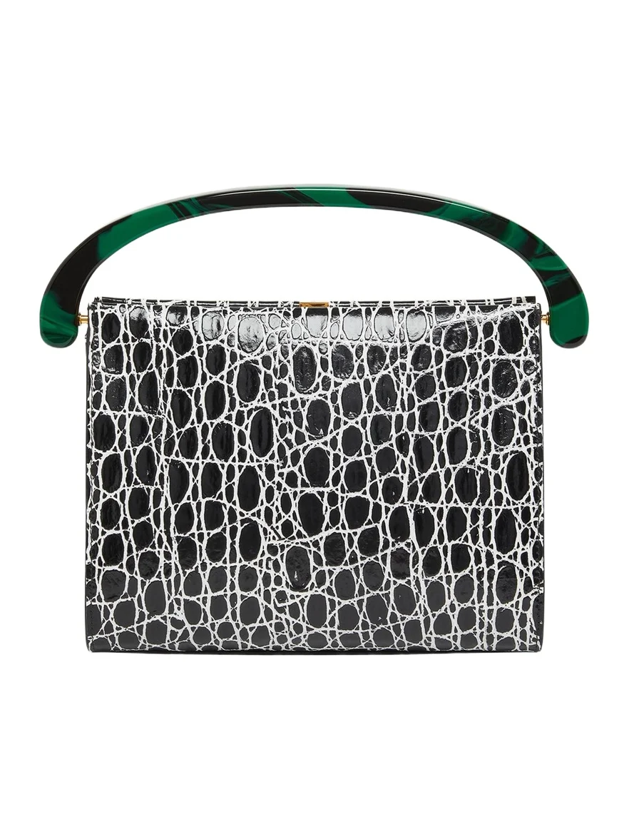 Croc-Embossed Leather Top-Handle Bag Croc-Embossed Leather Top-Handle Bag