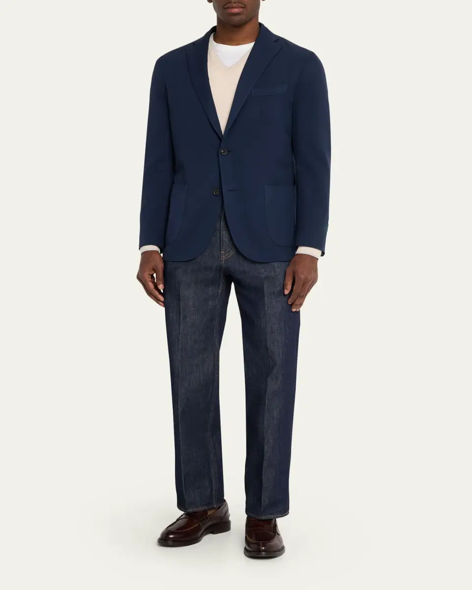 Auralee Men's Indigo Wash Hard-Twist Denim Jeans | Thumbnail 2