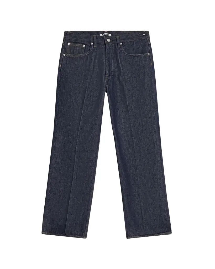 Auralee Men's Indigo Wash Hard-Twist Denim Jeans