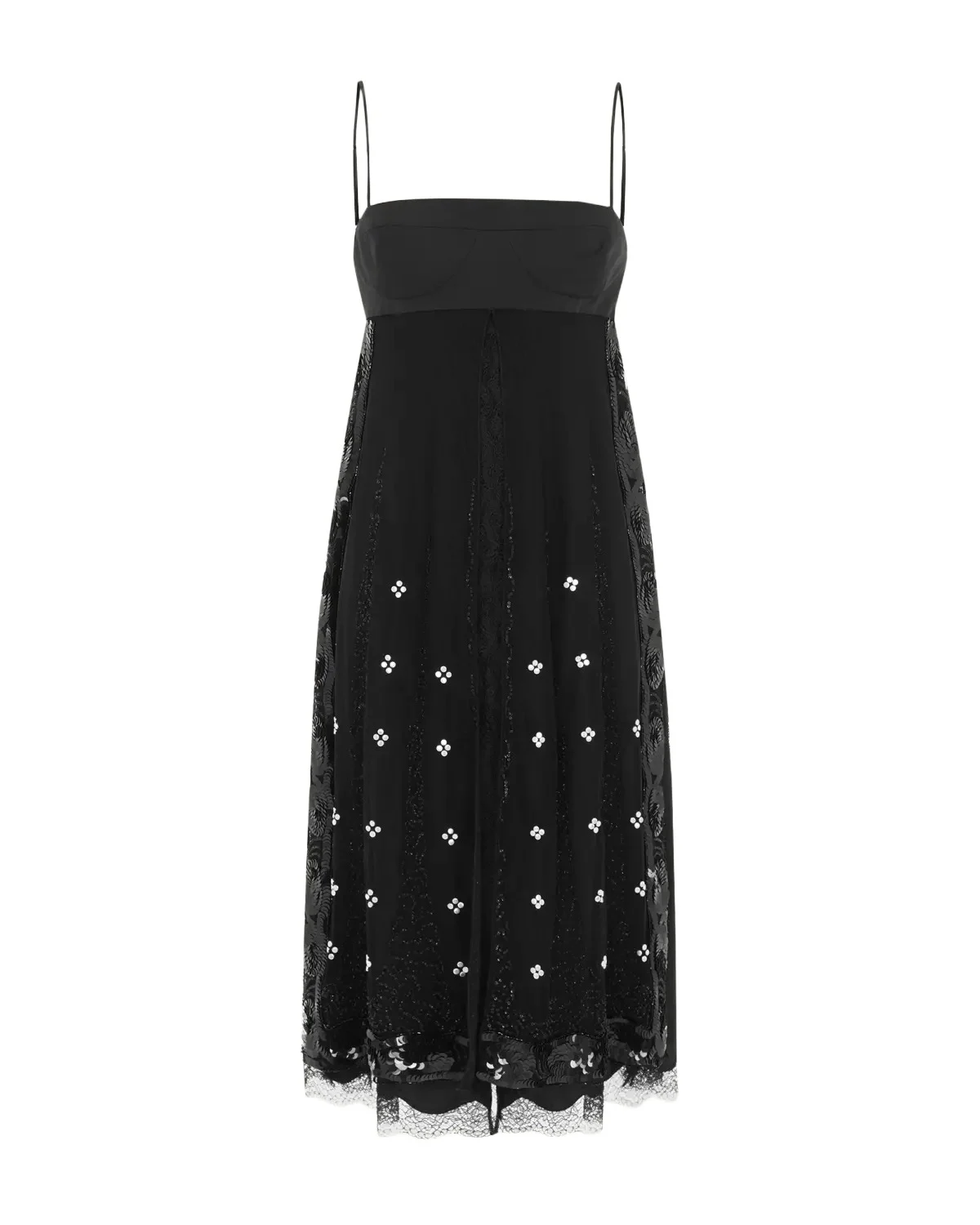 Dorit Lace-Trim Silk Midi Dress Dorit Lace-Trim Silk Midi Dress