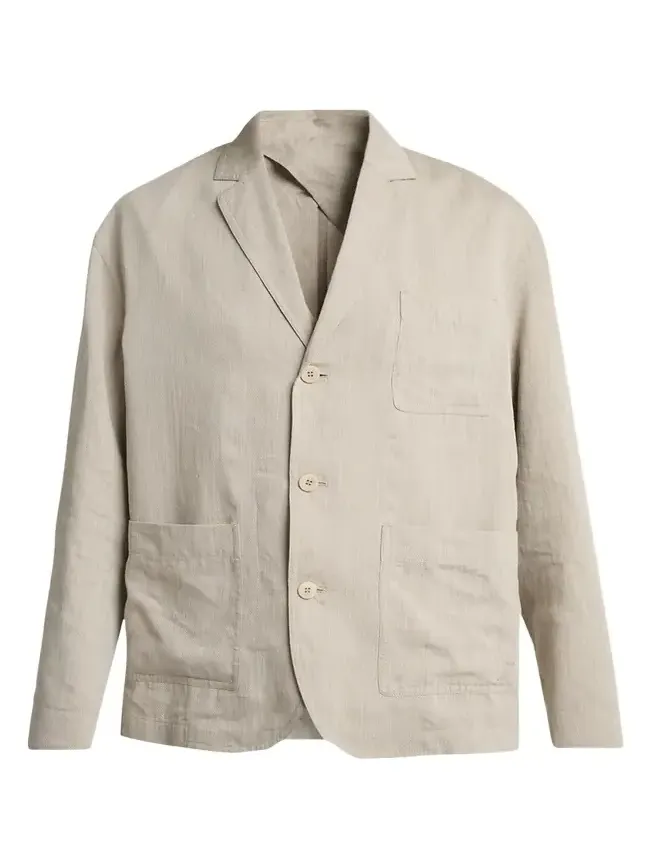 Jacquemus Men's Herringbone Linen-Blend Blazer