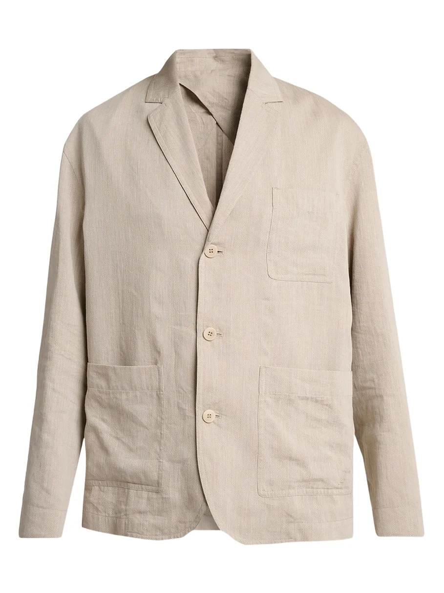 Men's Herringbone Linen-Blend Blazer
