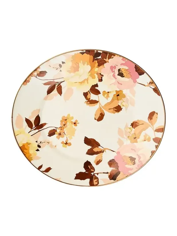 MacKenzie-Childs Wild Rose White Dinner Plate
