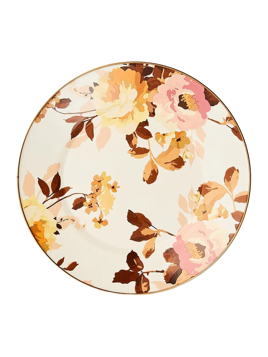 MacKenzie-Childs Wild Rose White Dinner Plate